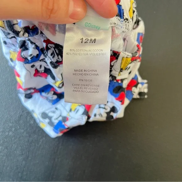 Disney Baby Mickey & Minnie Graphic Shorts Multicolor Elastic Waist Size 12M - Picture 4 of 4